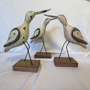 Sandpiper Stand Decoy Statues Lot of 3 Beach Home Cabin Decor